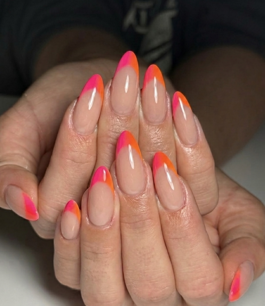 Peach ombre Nails