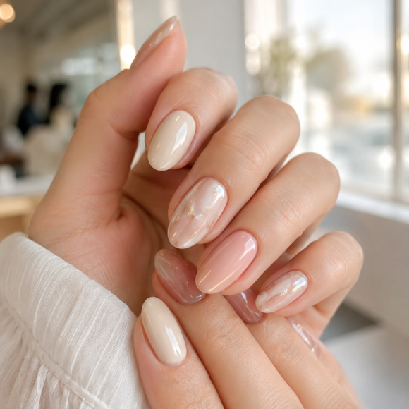 Pink Marble Nails