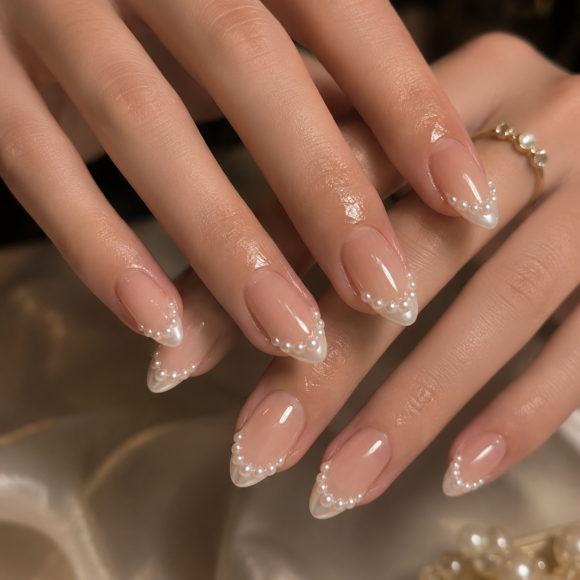 Pink Pearl Nails
