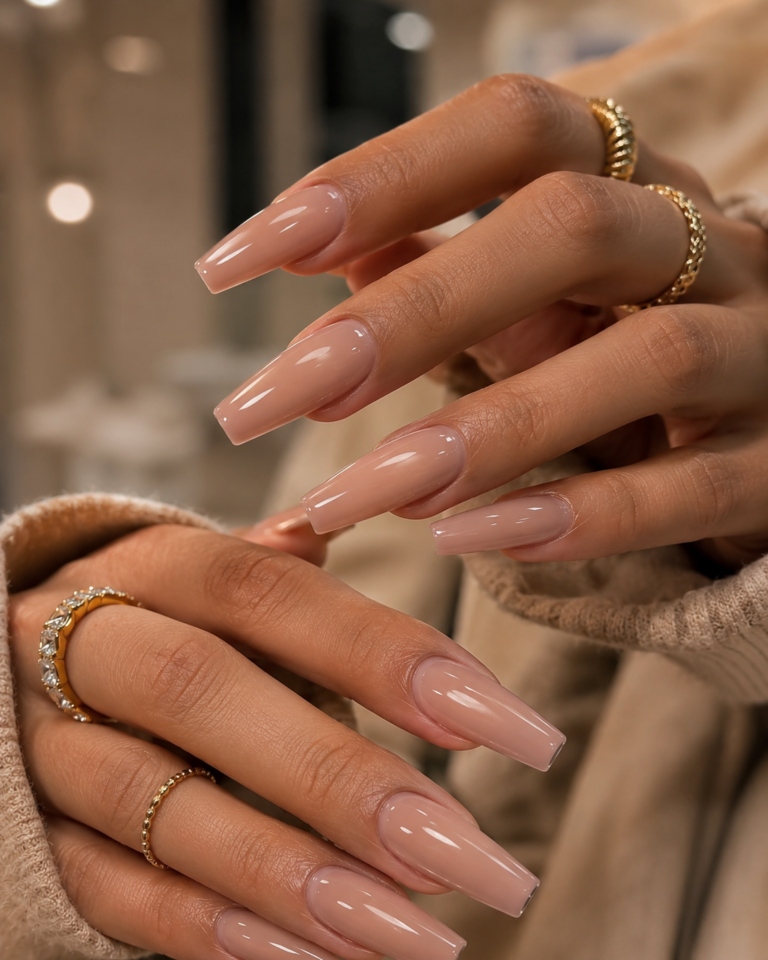 Beige Pink Nail Set