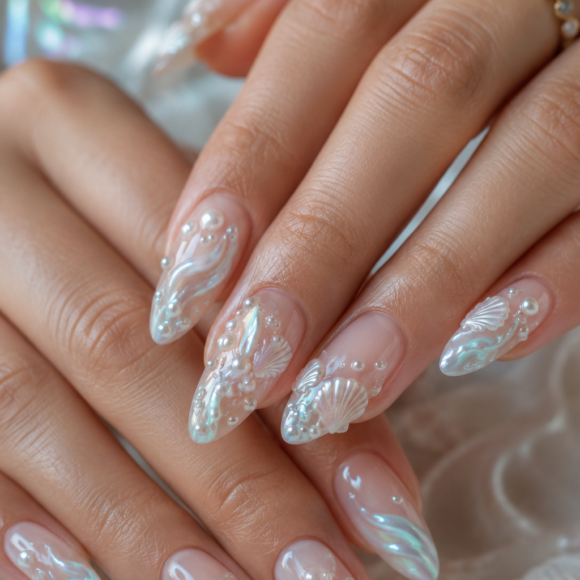 pearl chrome nails
