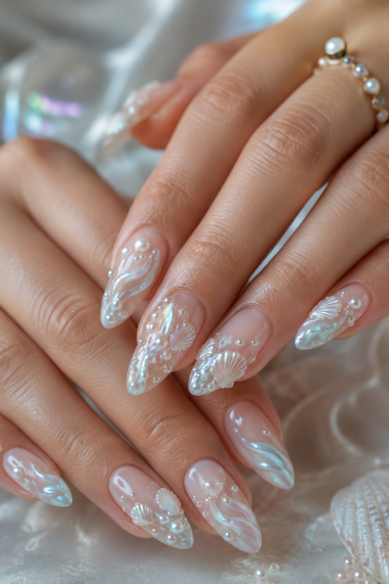 pearl chrome nails