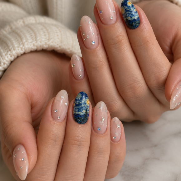 Starry night nails