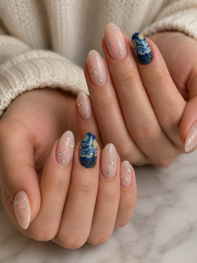 Starry night nails